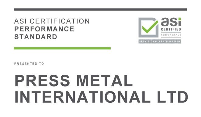 澳美铝业获得铝业管理倡议ASI绩效标准认证